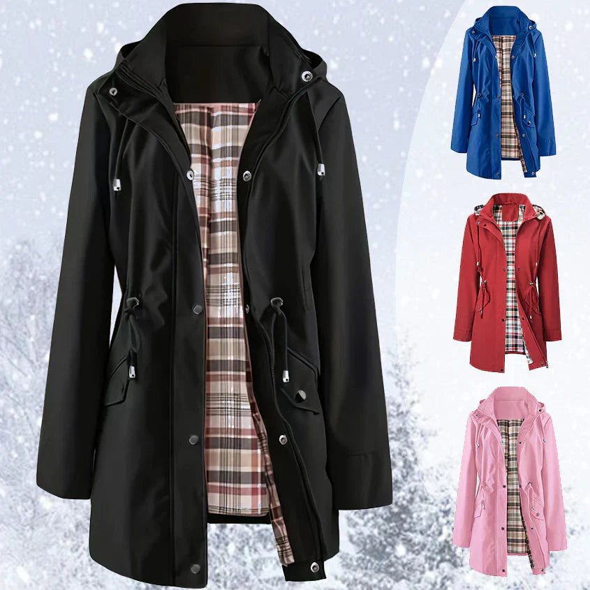 š„Half price salešLong Hooded Drawstring Waist-Cinching Zipper Windbreaker