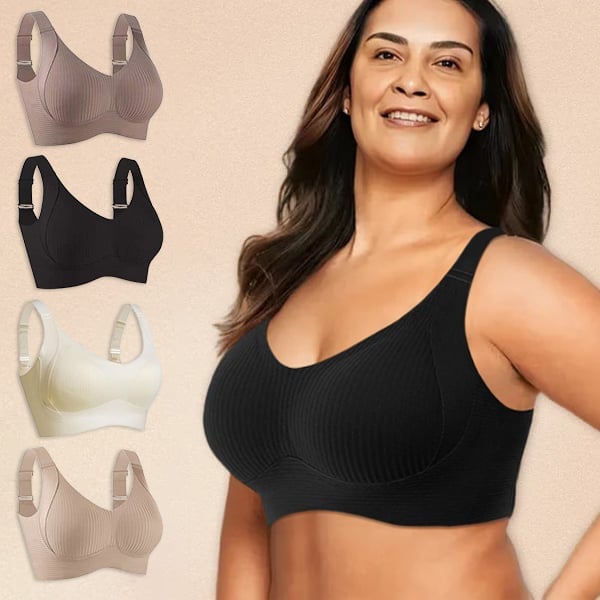 šBuy 1 Get 3 PacksšWomen's Ribbed Push Up Adjustable Wireless Bra