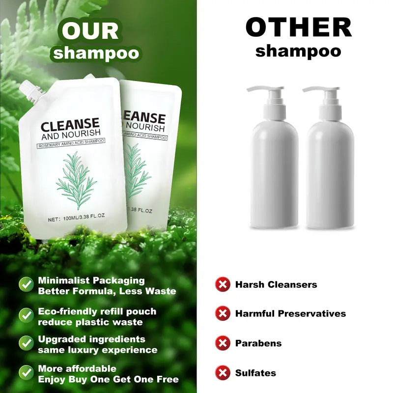 Smooth & Glossy Hair Shampoo - Natural growth, deep follicle repair, Sulfate-Free Formula for All Hair Types