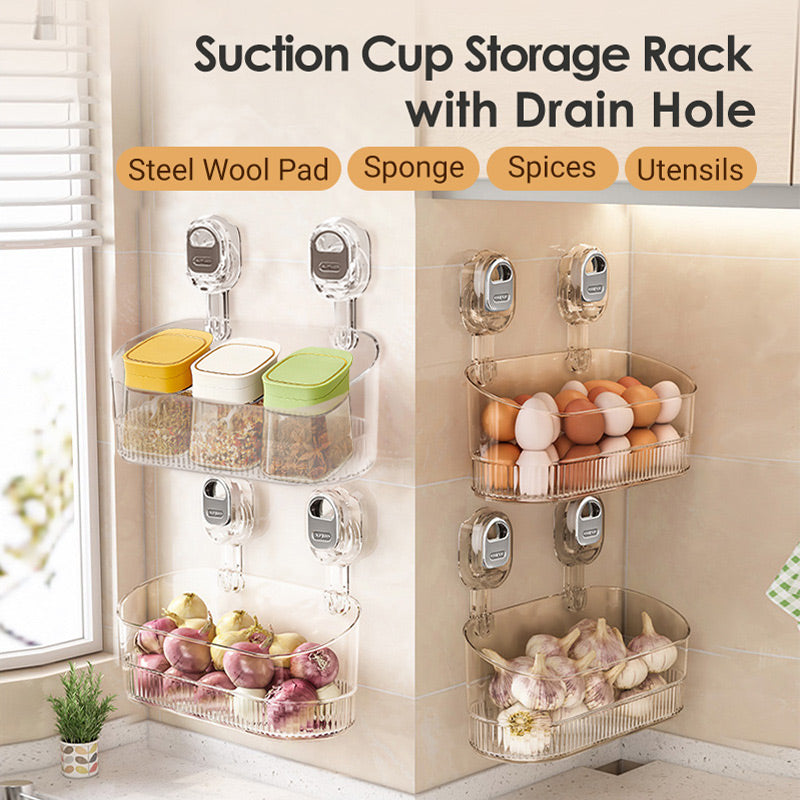 đ„New Upgrade đHot Sale 50% Offđ„Suction Cup Storage Rack with Drain HoleăFactory direct salesă