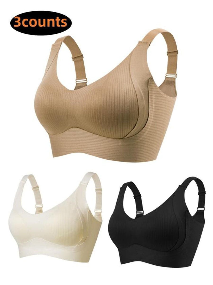 šBuy 1 Get 3 PacksšWomen's Ribbed Push Up Adjustable Wireless Bra