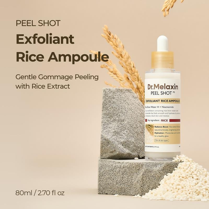 Peel Shot Glow Rice Ampoule Duo - Serums for Brightening, Exfoliating, and Moisturizing - Suitable for All Skin Types