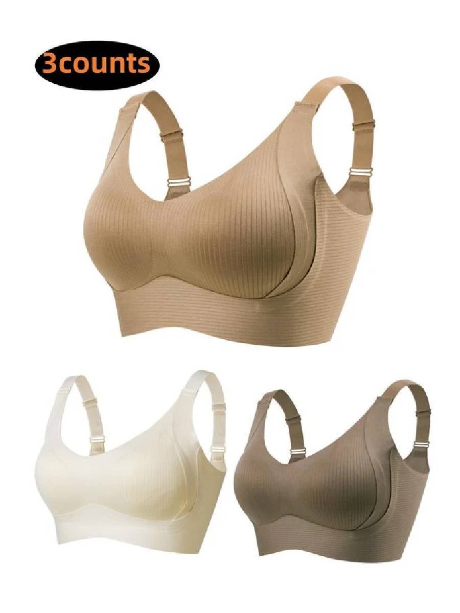 šBuy 1 Get 3 PacksšWomen's Ribbed Push Up Adjustable Wireless Bra