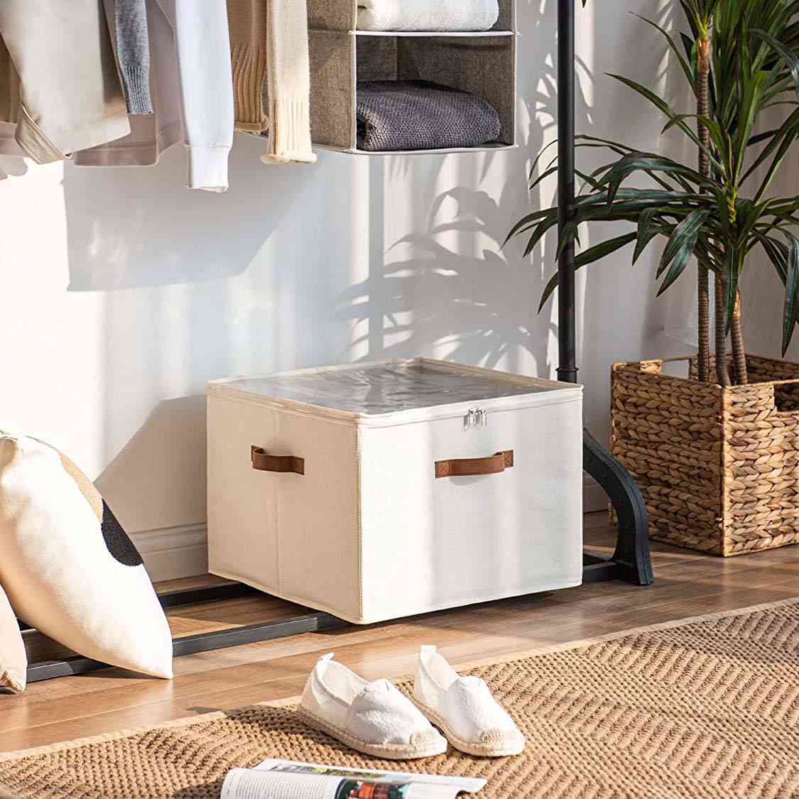 👟Transparent, foldable PVC shoe box, waterproof shoe organiser for the office