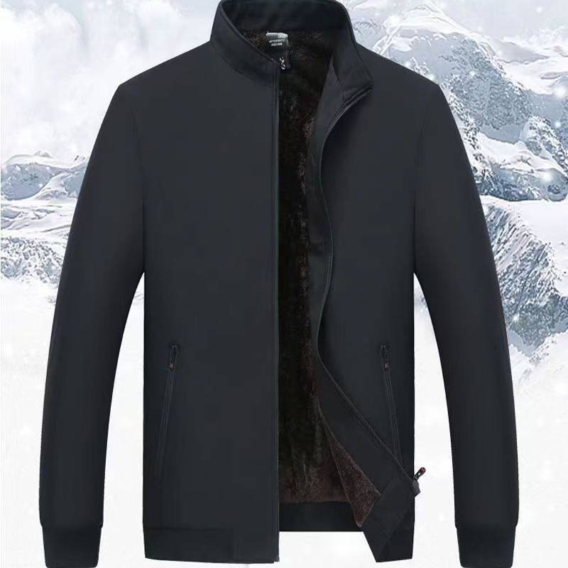 🔥Limited stock available 50% OFF🔥Men's Solid Color Zip Up Warm Jacket -💪Anti-wrinkle, windproof, rainproof and snowproof!