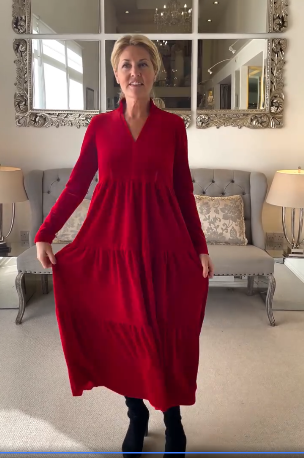 🔥🎅early christmas sale 49% off🎄Solid Color Pleatd Midi Swing Dress
