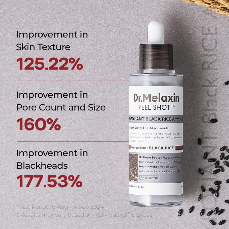 Peel Shot Glow Rice Ampoule Duo - Serums for Brightening, Exfoliating, and Moisturizing - Suitable for All Skin Types