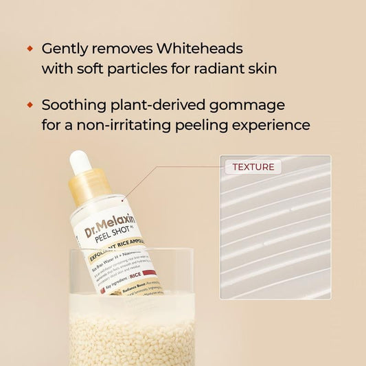Peel Shot Glow Rice Ampoule Duo - Serums for Brightening, Exfoliating, and Moisturizing - Suitable for All Skin Types