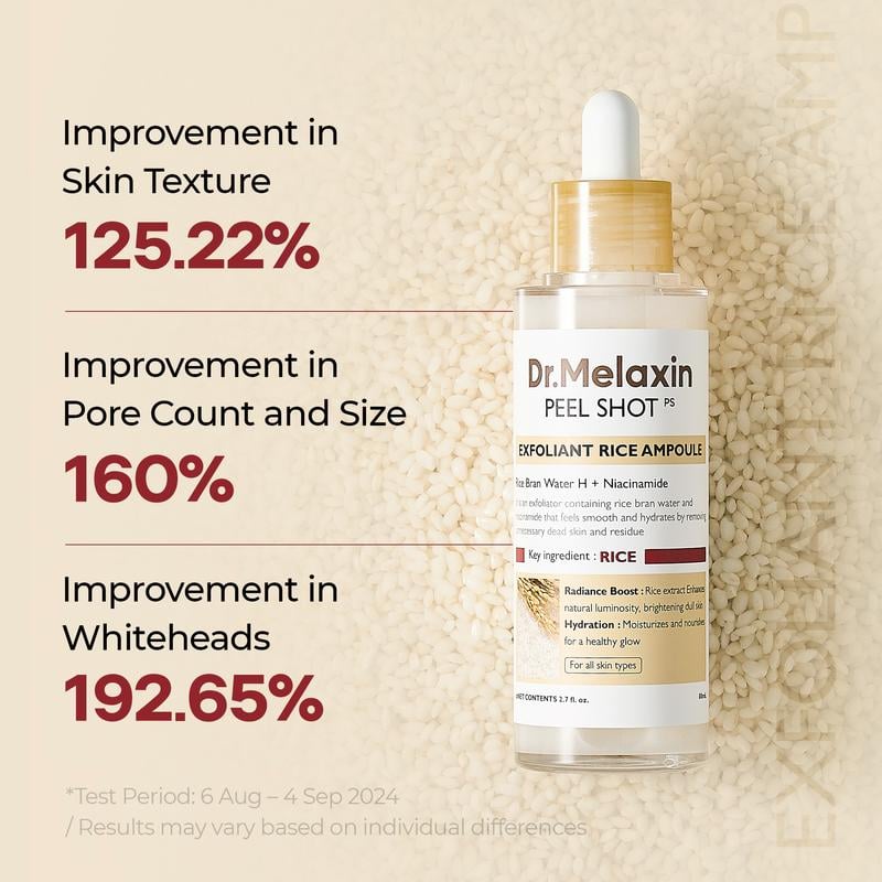 Peel Shot Glow Rice Ampoule Duo - Serums for Brightening, Exfoliating, and Moisturizing - Suitable for All Skin Types
