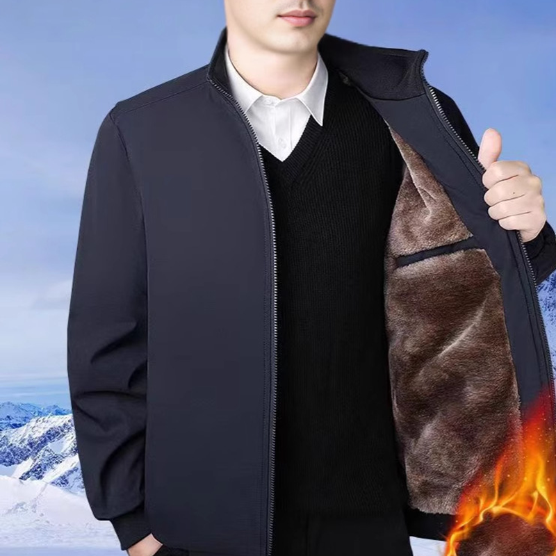 🔥This Week's Special Price:£21.99!!🧥💦Men's Solid Color Zip Up Warm Jacket -❄️Anti-wrinkle, windproof, rainproof and snowproof!