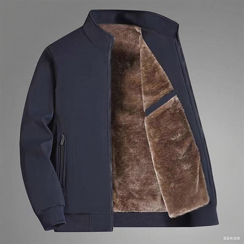🔥Limited stock available 50% OFF🔥Men's Solid Color Zip Up Warm Jacket -💪Anti-wrinkle, windproof, rainproof and snowproof!