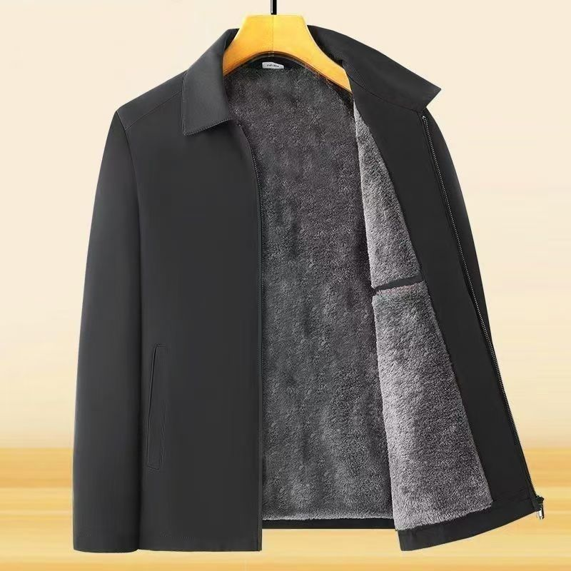 🔥Limited stock available 50% OFF🔥Men's Solid Color Zip Up Warm Jacket -💪Anti-wrinkle, windproof, rainproof and snowproof!
