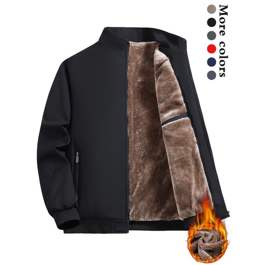 🔥This Week's Special Price:£21.99!!🧥💦Men's Solid Color Zip Up Warm Jacket -❄️Anti-wrinkle, windproof, rainproof and snowproof!